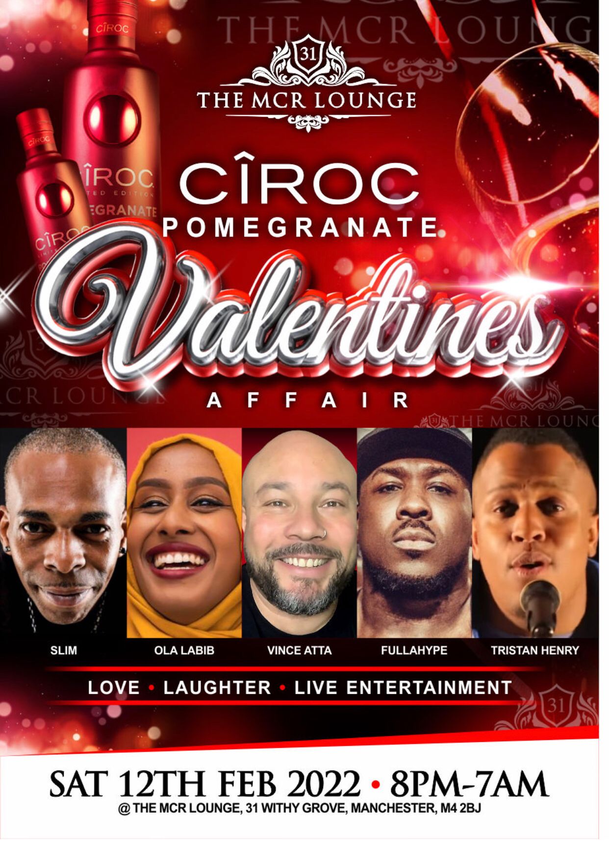 Ciroc Pomegranate Valentines Affair at The MCR Lounge Manchester