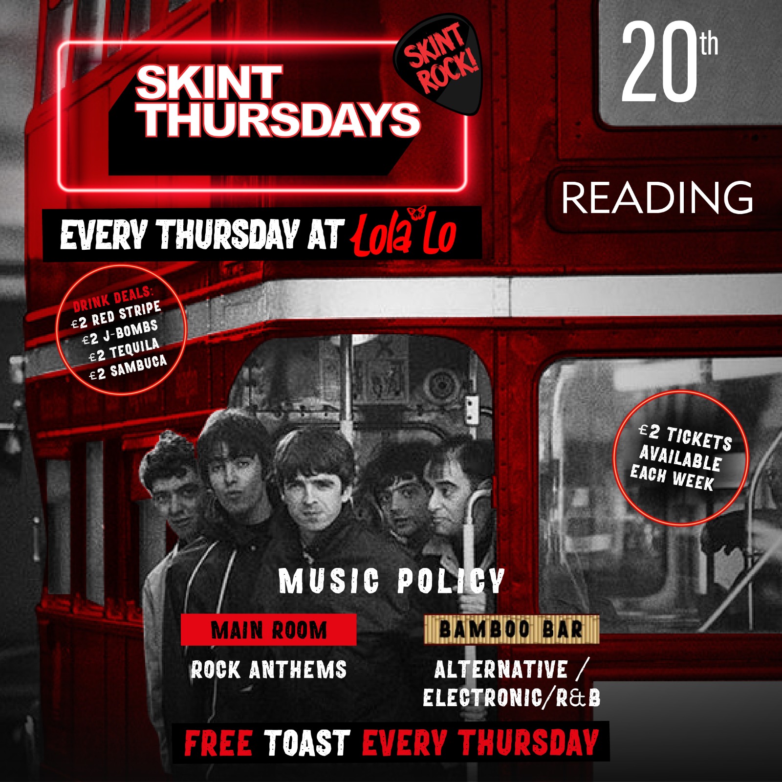 Skint Thursday – Oasis Tribute Night