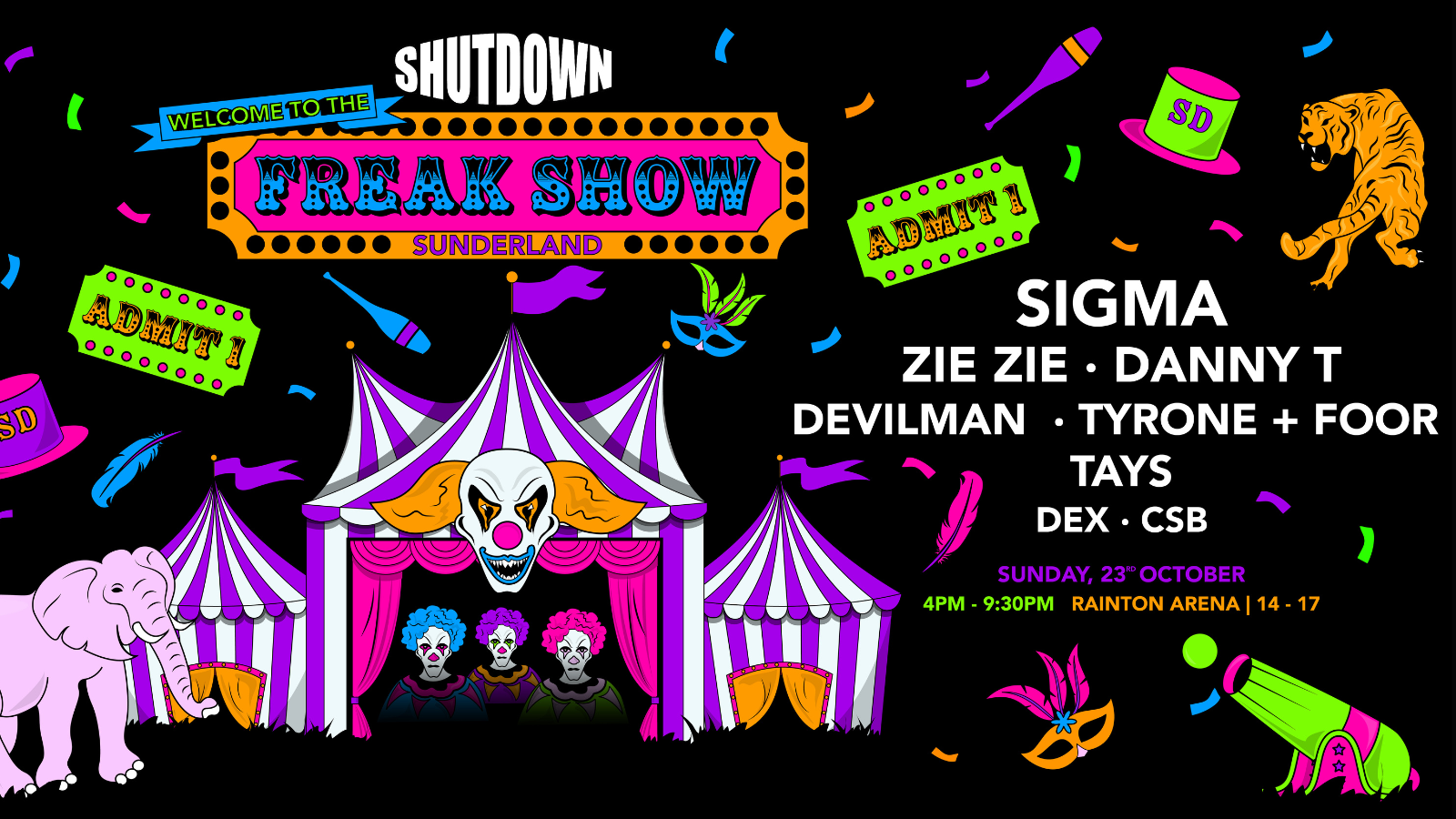 Shutdown Sunderland Presents – Welcome To The Freak Show