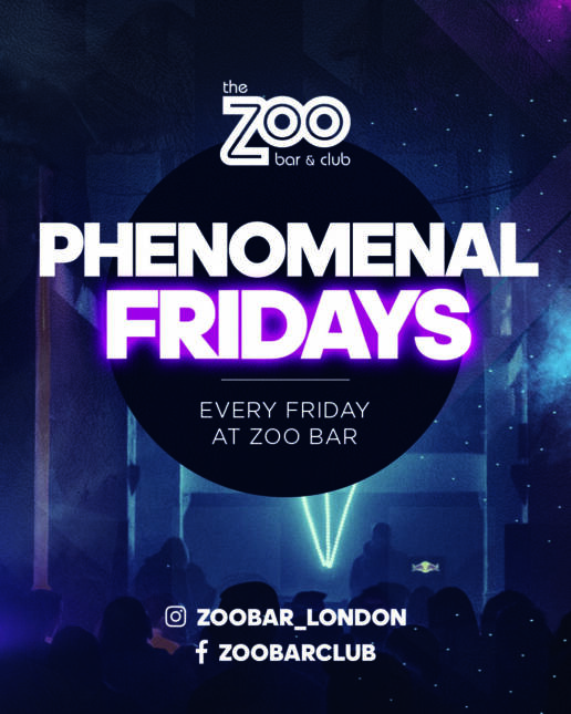 Zoo Bar: Phenomenal Fridays – Every Friday – Student Drinks All Night 🎉