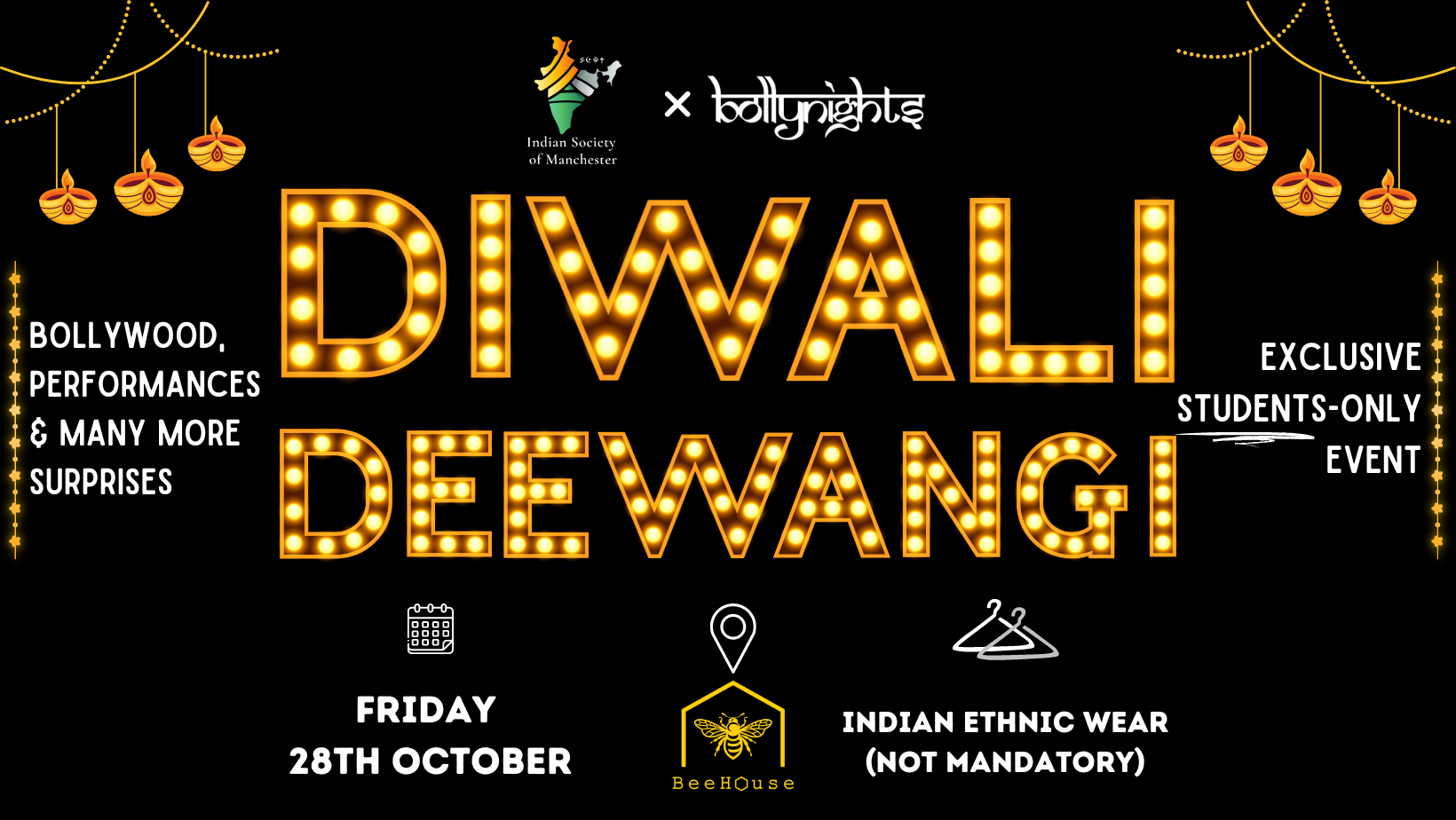 DIWALI DEEWANGI MANCHESTER (Student Only) | BEEHOUSE