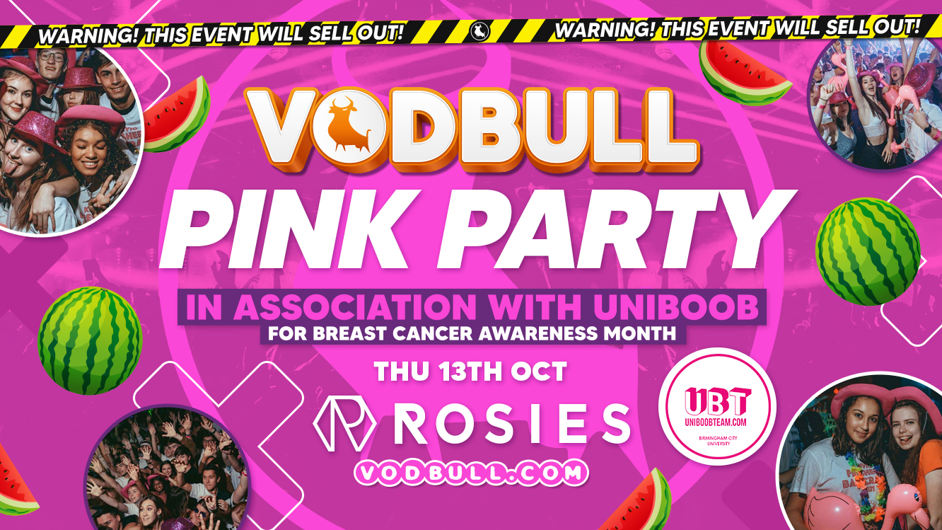 Vodbull  at ROSIES!!  💞THE PINK PARTY! 💞[🔥200 tickets on the door from 11pm!!🔥]🧡 13/10 🧡