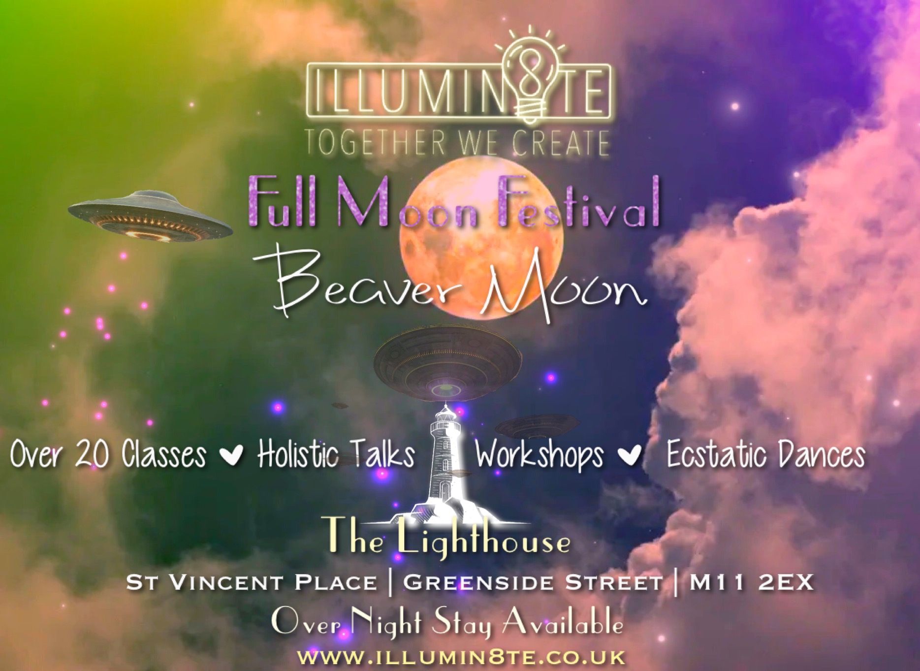 Illumin8te | Beaver Full Moon Festival  (Friday 4th Nov – Saturday 6th November) @ The Lighthouse Hub MCR