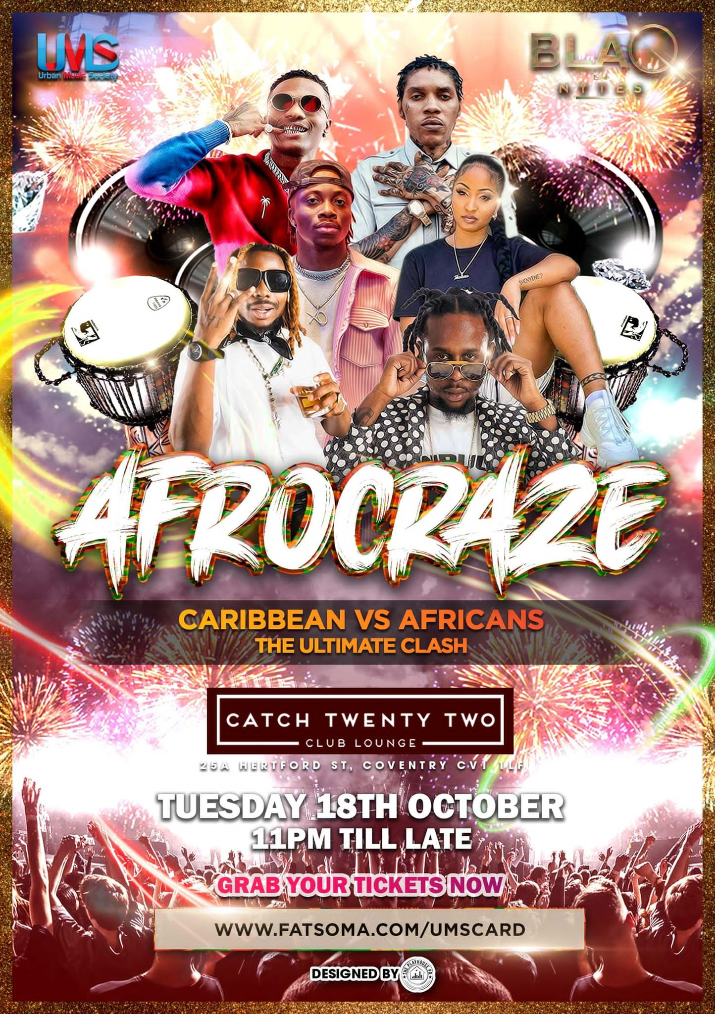 AFROCRAZE at Catch Twenty-Two Lounge, Coventry on 18th Oct 2022 | Fatsoma