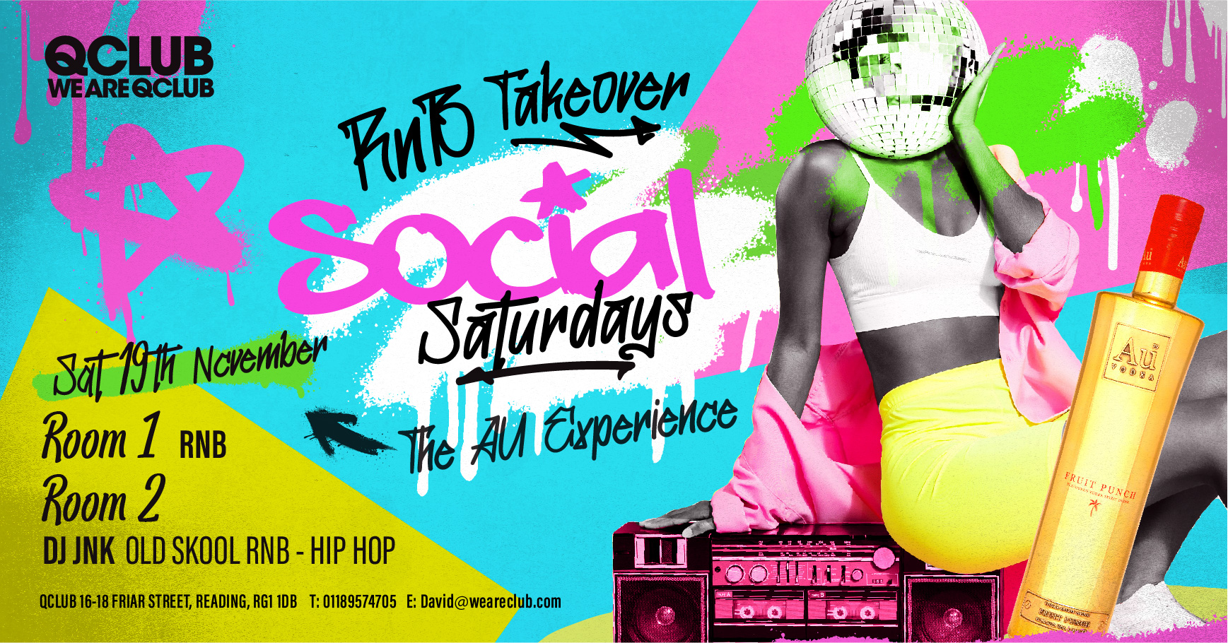 SOCIAL SATURDAYS / THE R'N'B TAKEOVER + AU SPECIAL at Q Club, Reading
