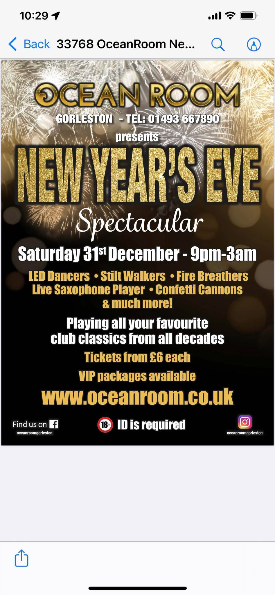 NEW YEARS EVE SPECTACULAR OCEAN ROOM at Ocean Room Entertainment Ltd
