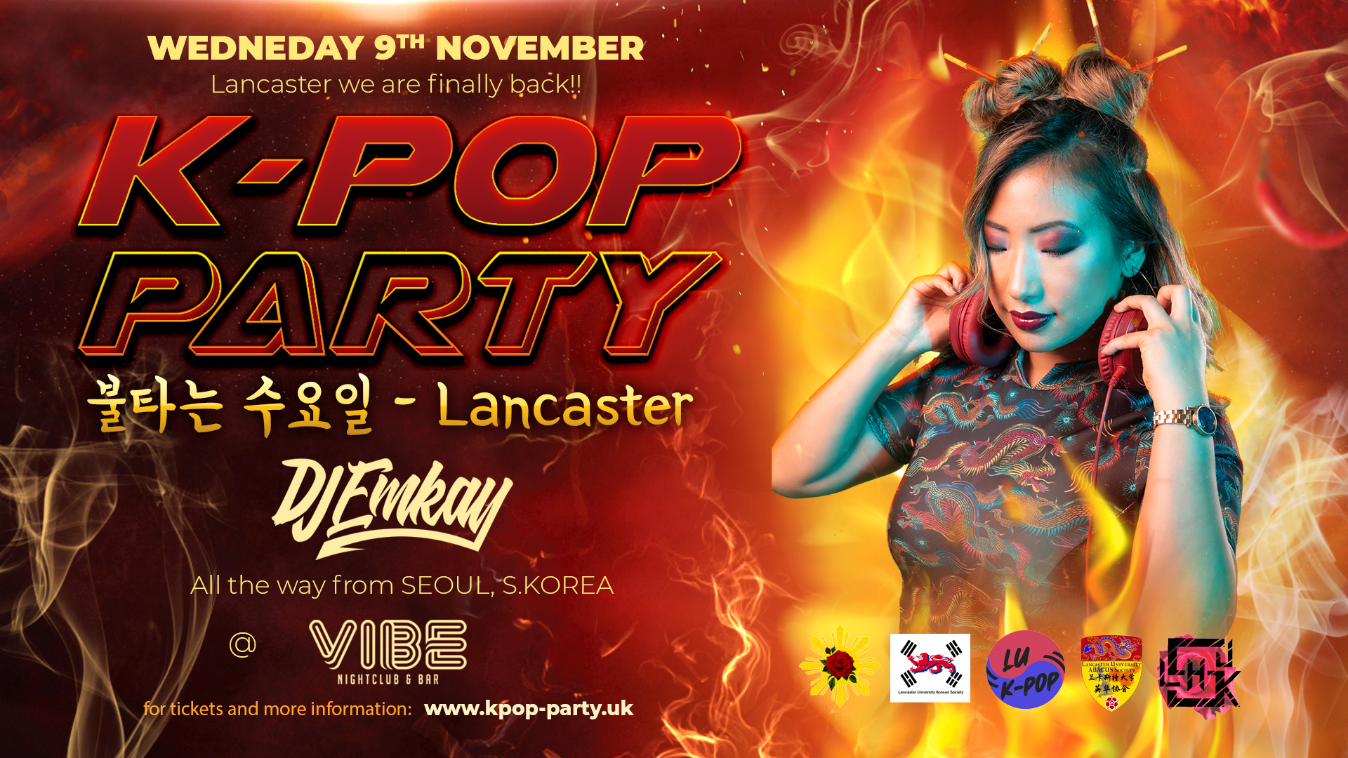 K-Pop Party Lancaster: Fire Tour with DJ EMKAY | Wednesday 9th November