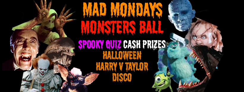 £1 MONSTERS BALL – MAD MONDAYS – HALLOWEEN SPECIAL – Concert Square’s Biggest Monday Night – spooky music quiz & Liverpool’s longest running Harry Styles vs Taylor Swift Disco – QUIZ, HARRY V TAYLOR SPOOKY HOUR, ABBA MONSTER MEGAMIX, BANGERS ALL NIGHT!