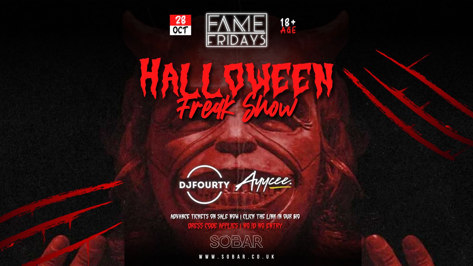 SOBAR – FAME FRIDAY’s presents “Halloween Freak Show”