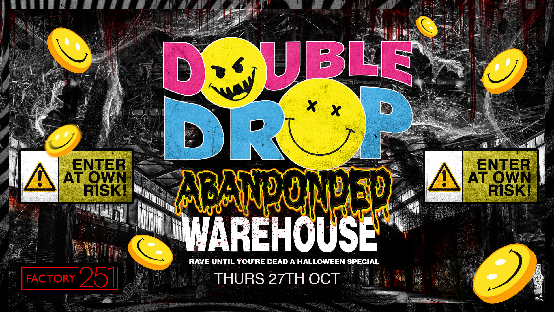 FACTORY HALLOWEEN ⚠️ DOUBLE DROP ABANDONED WAREHOUSE ﻿⚠️ SCARE SPECIAL ‼️ FREE TICKETS*