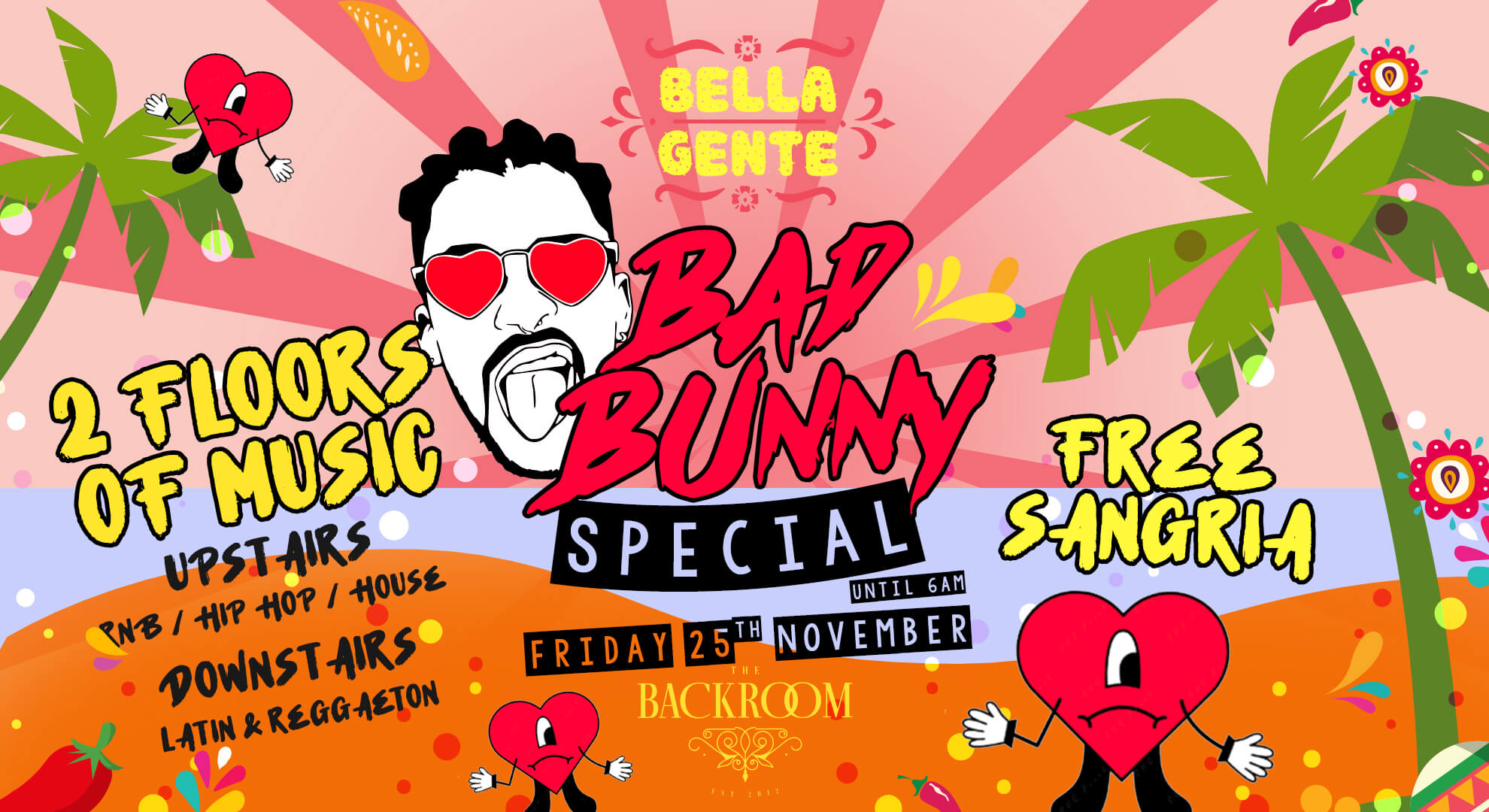 💃 Bella Gente @ The Backroom | Bad Bunny Special – Reggaeton vs RnB 🔥 – Friday 25th November