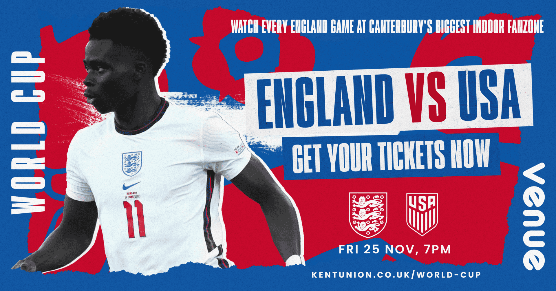 World Cup Fanzone England vs USA (STUDENT ONLY) at The Venue