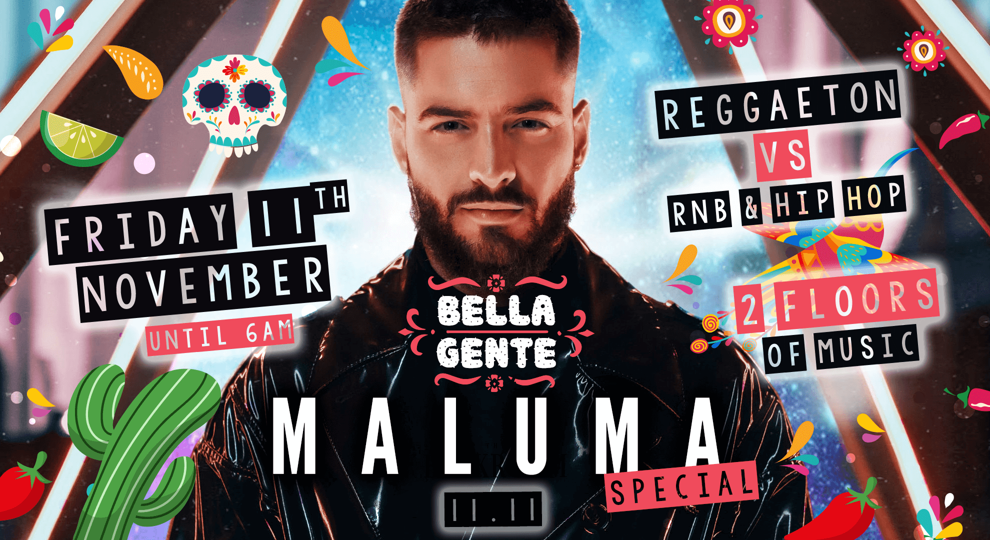 💃 Bella Gente @ The Backroom | Maluma Special – Reggaeton vs RnB 🔥 – Friday 11th November