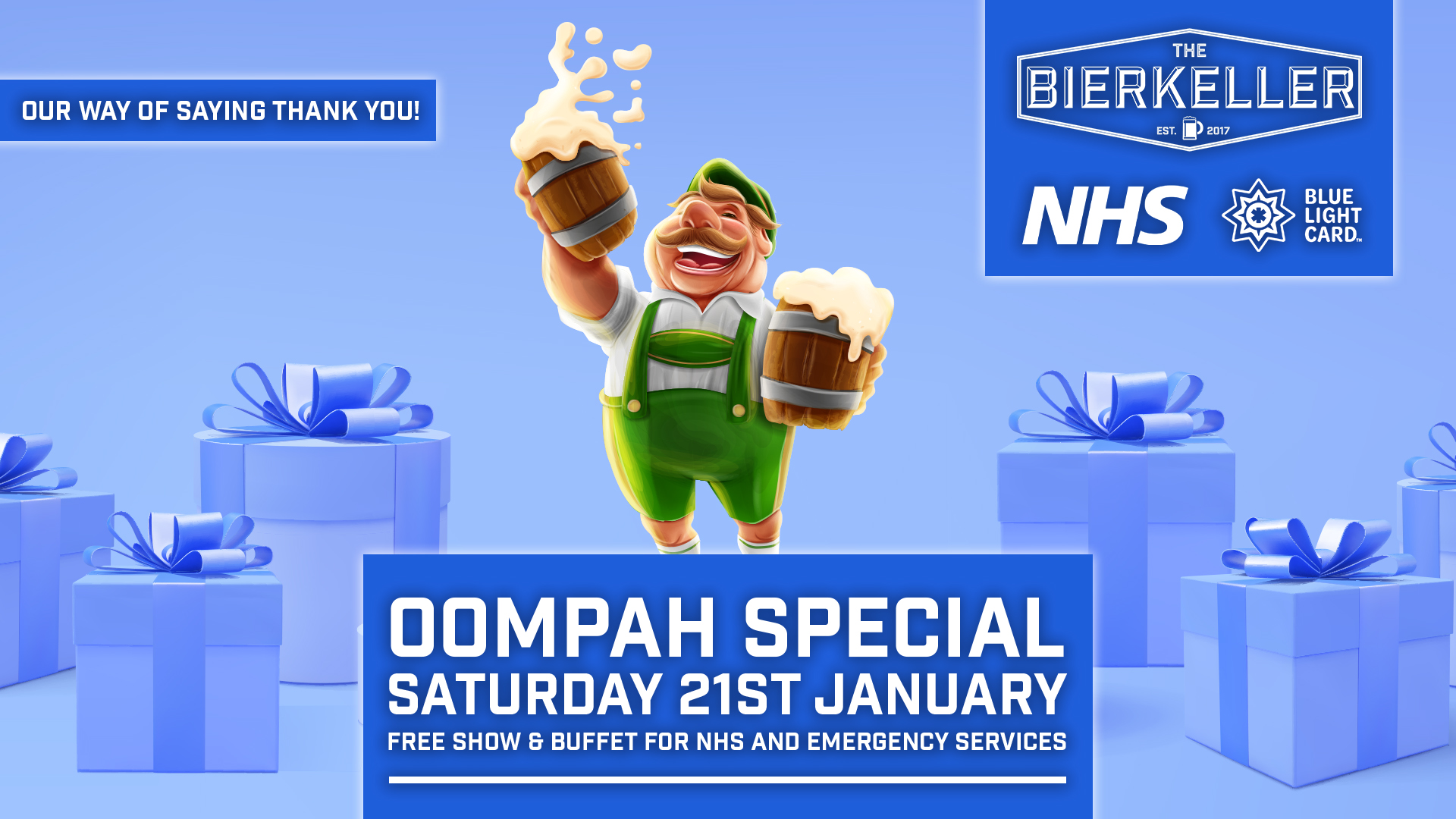 NHS & Emergency Services, "Thank You" Special at Nottingham Bierkeller