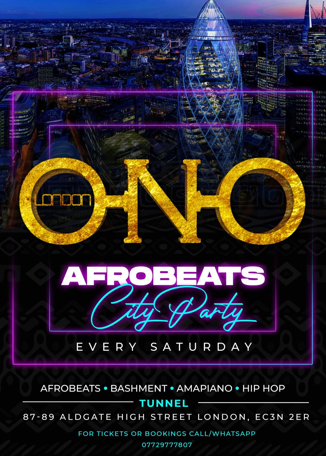 ONO LONDON Afrobeats City Party at Tunnel, London on 17th Dec 2022