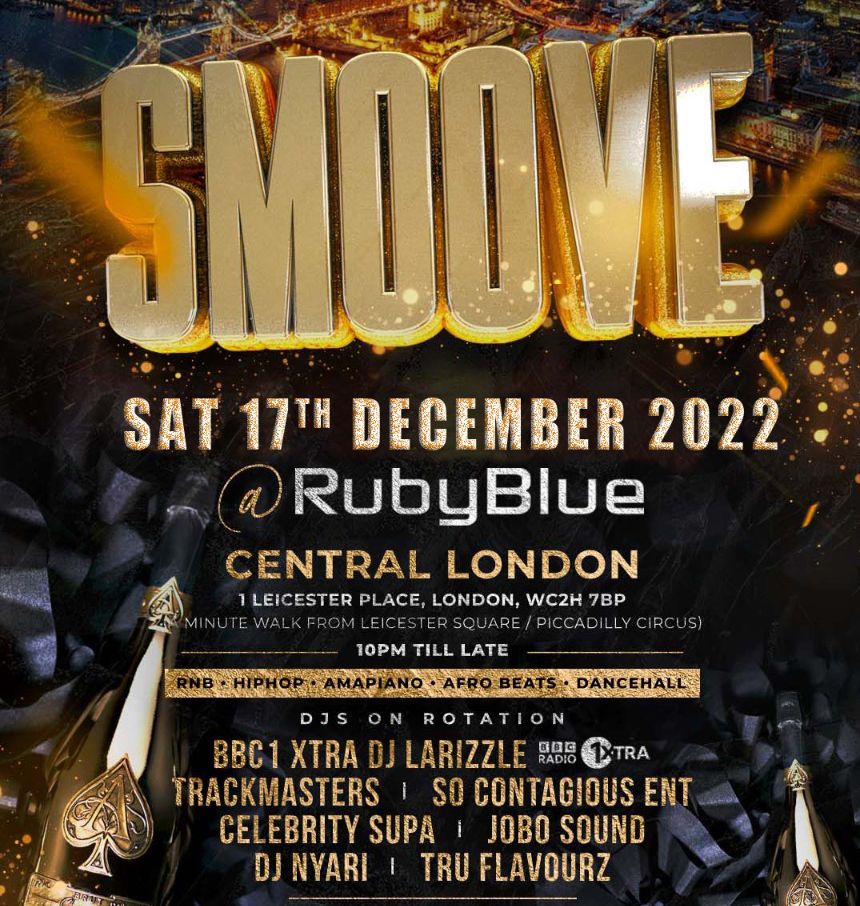 Smoove City Party @ Ruby blue. Central London. Sat: 17th Dec. BIG DJs ...