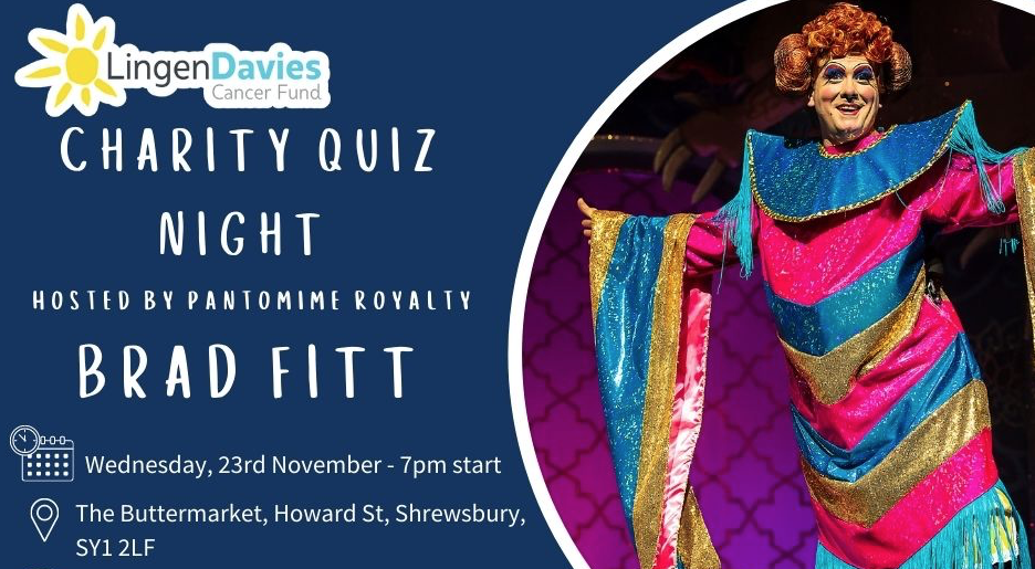 Lingen Davies Charity Night with Pantomime Royalty – Brad Fitt – Live