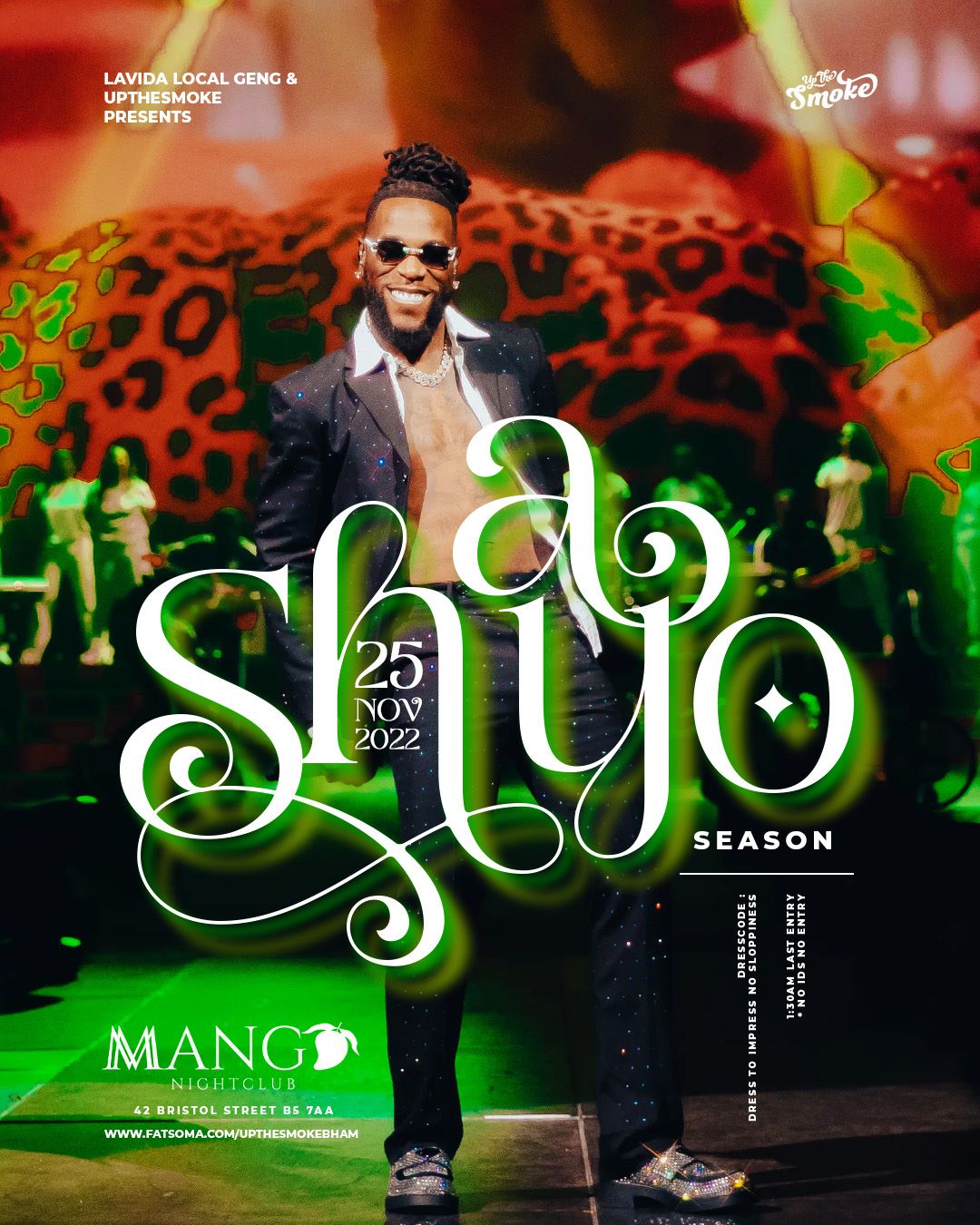 Shayo Season at Mango Night Club, Birmingham on 25th Nov 2022 Fatsoma