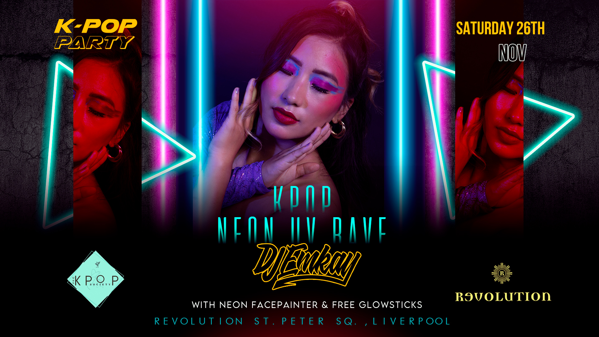 K-Pop Party Liverpool – NEON UV RAVE with DJ EMKAY | Saturday 26th November