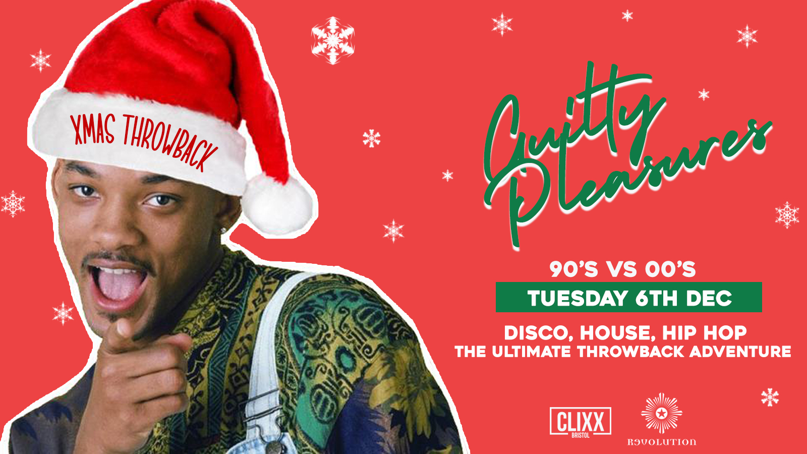 Guilty Pleasures 90’s vs 00’s – XMAS THROWBACK /  £2 TICKETS – Includes a FREE 3 SHOT STICK