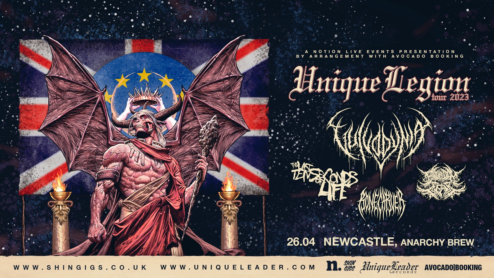 Unique Legion Tour 2023 ft. Vulvodynia, The Last Ten Seconds of Life, Bound in Fear & Bonecarver