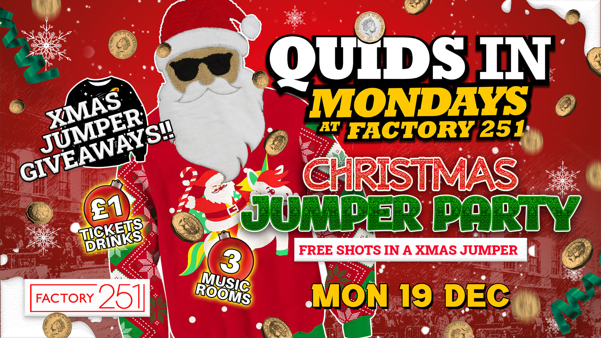 QUIDS IN MONDAYS 🏆CHRISTMAS JUMPER PARTY ⛄ MCR’s Biggest Monday Night  🙌
