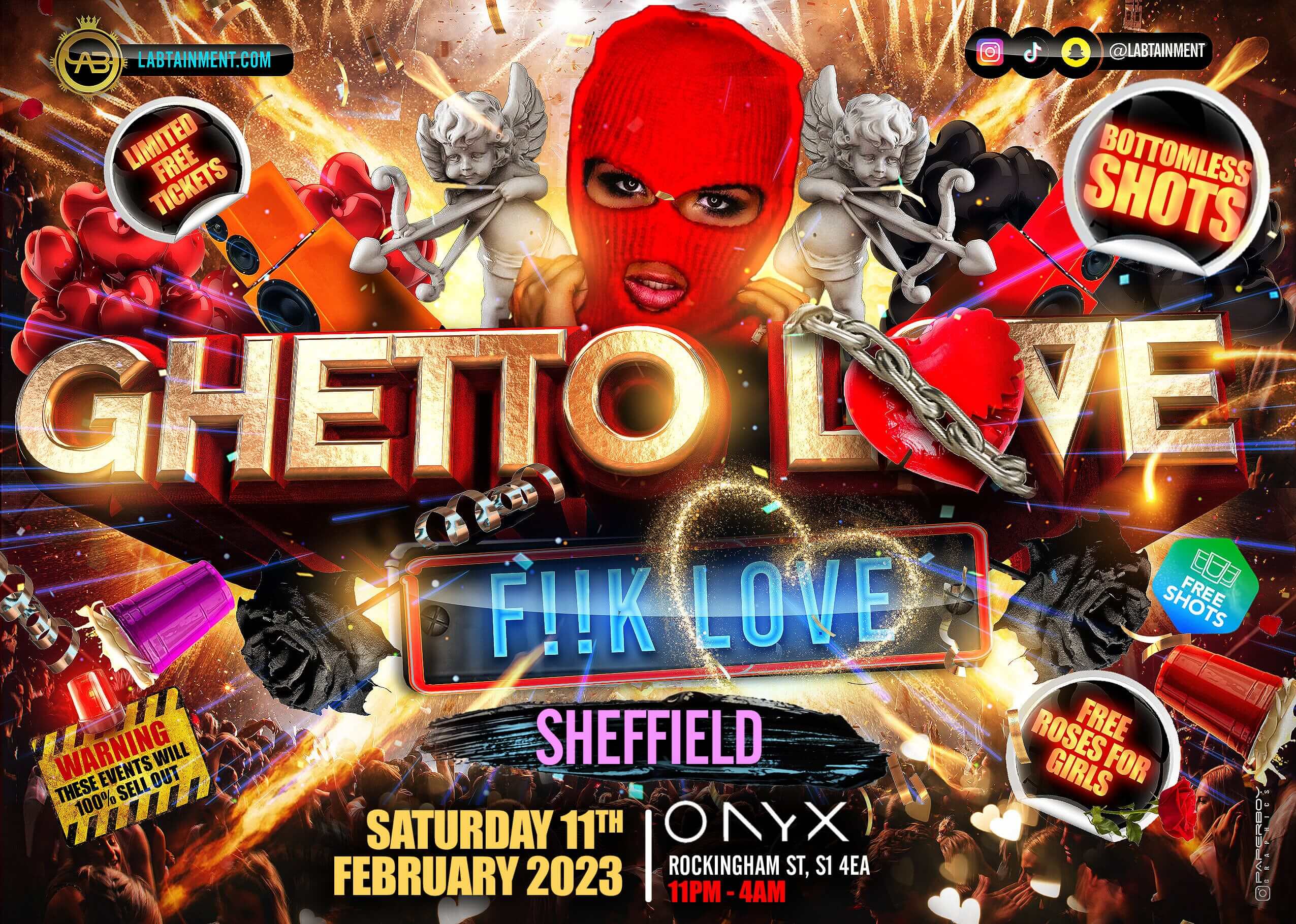 GHETTO LOVE SHEFFIELD – BOTTOMLESS SHOTS 1ST HR