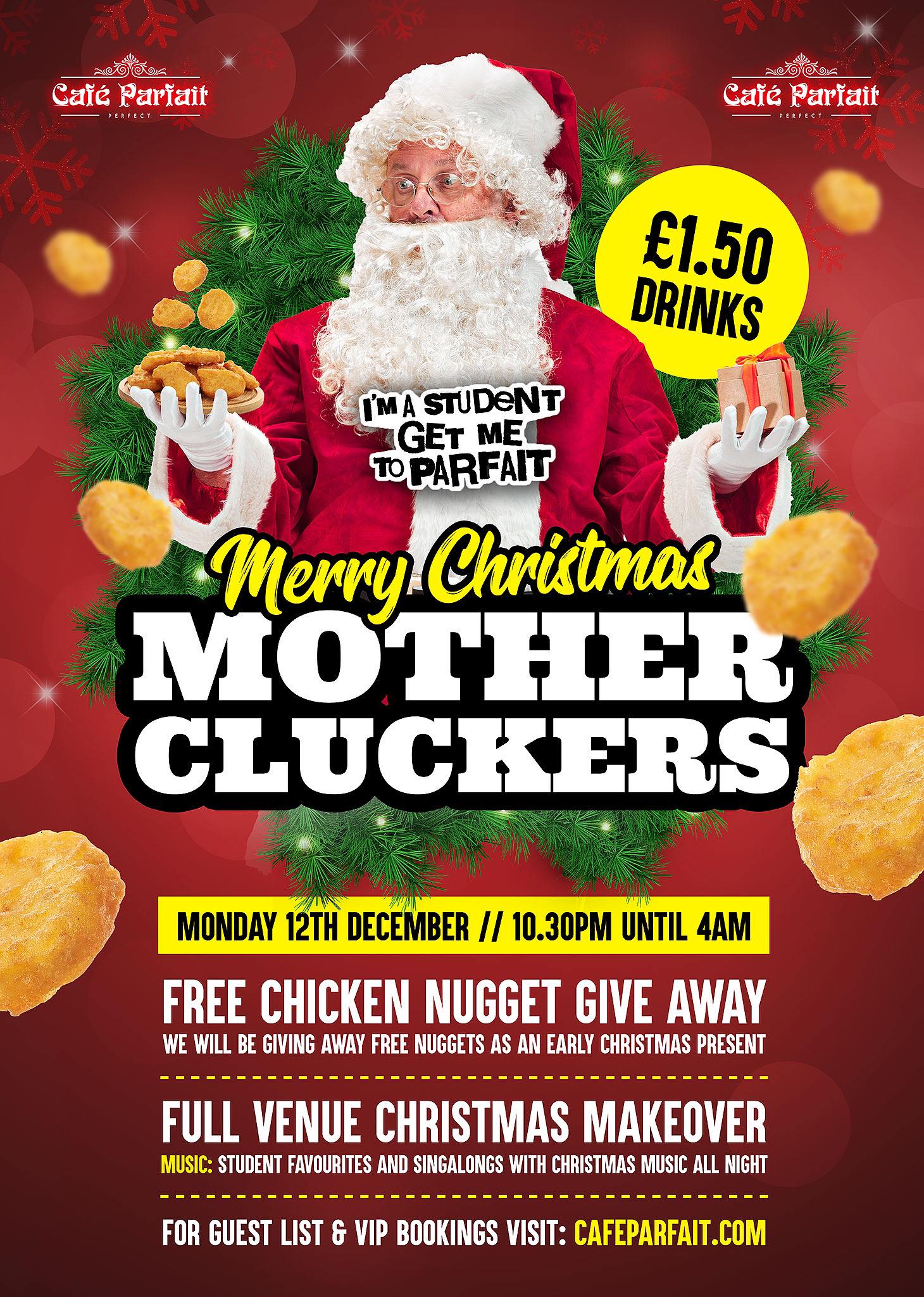 Cafe Parfait x Revolution Bar// Merry Christmas Mothercluckers// Music Bingo// I’m A Student Get Me To Parfait