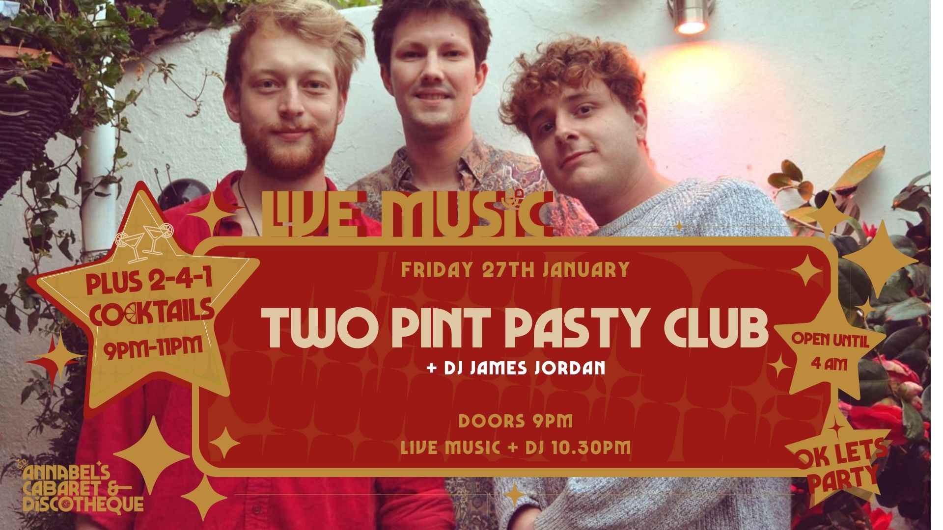 Live Music: TWO PINT PASTY CLUB // Annabel’s Cabaret & Discotheque
