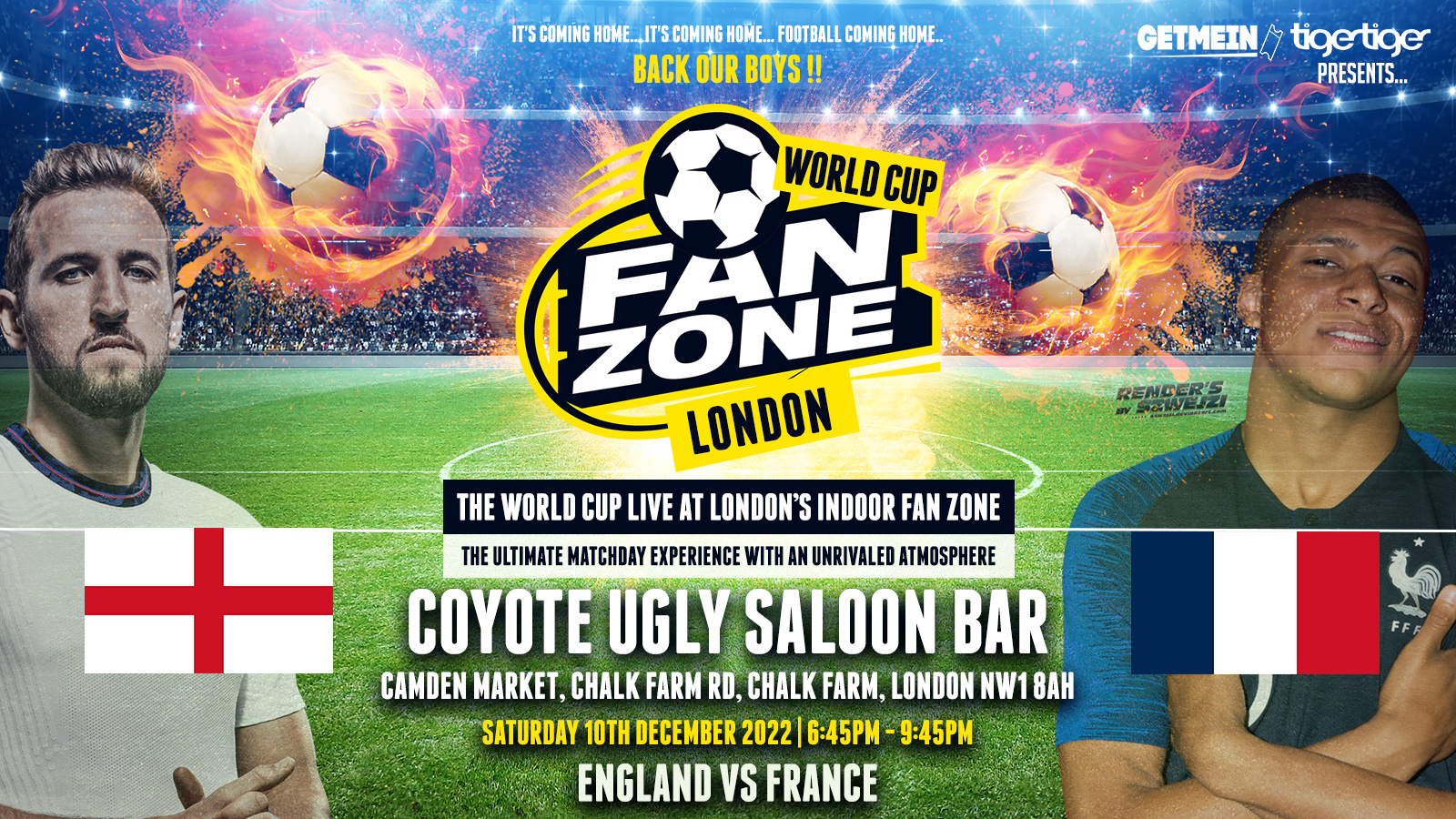 ENGLAND vs. FRANCE - QUARTER FINAL 4 - Coyote Ugly Saloon London Camden