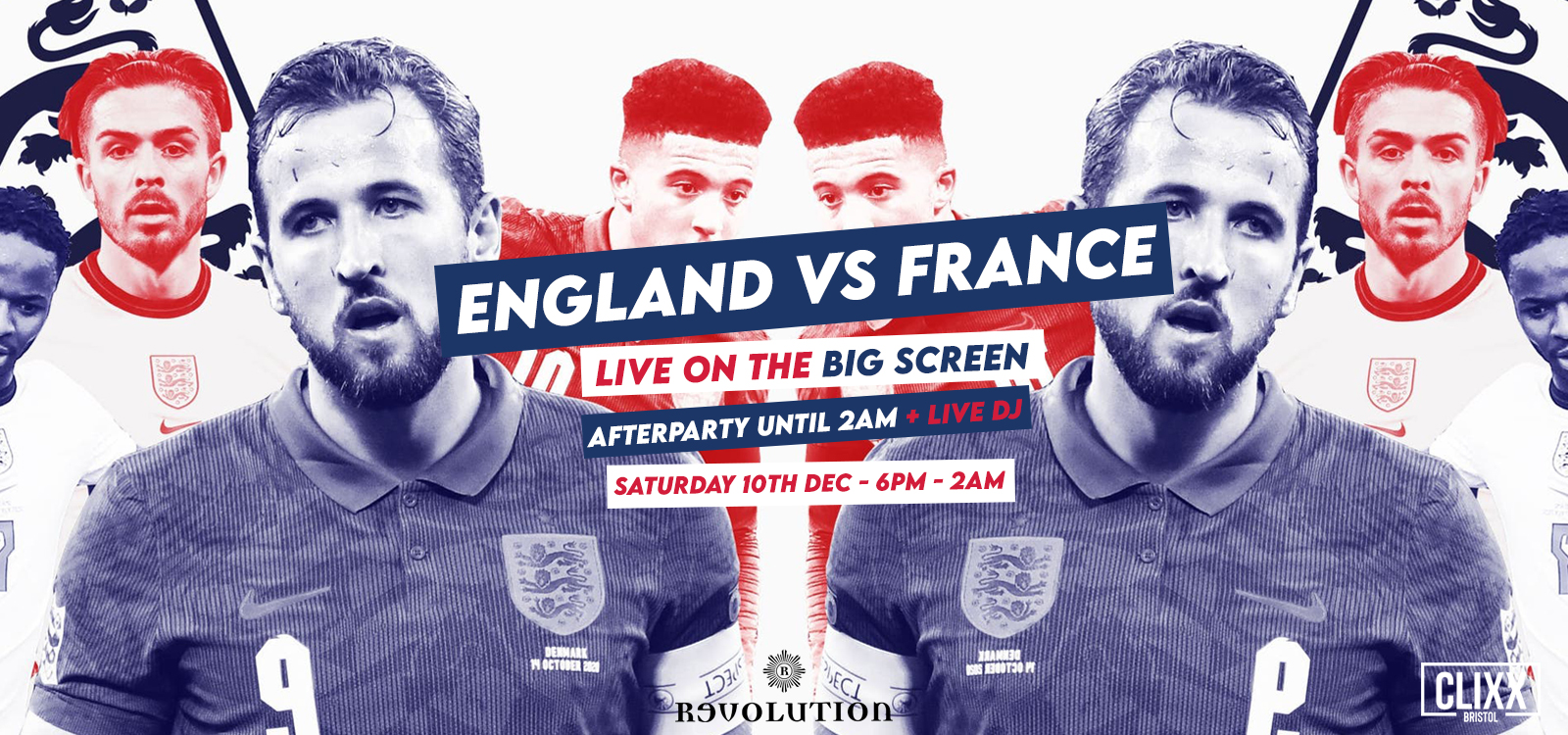 England vs France – Live on the big screen + Live DJ & Afterparty until 2am