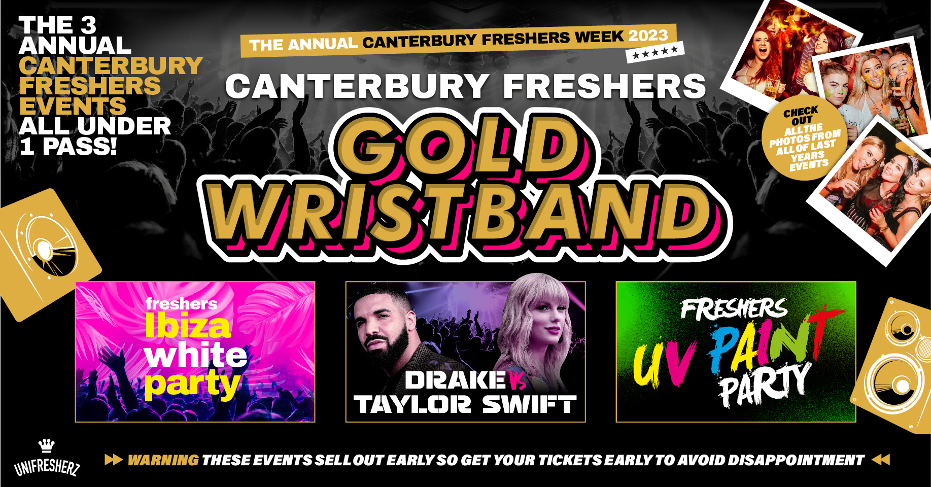 The Annual Canterbury Freshers Gold Wristband 2023 All Events