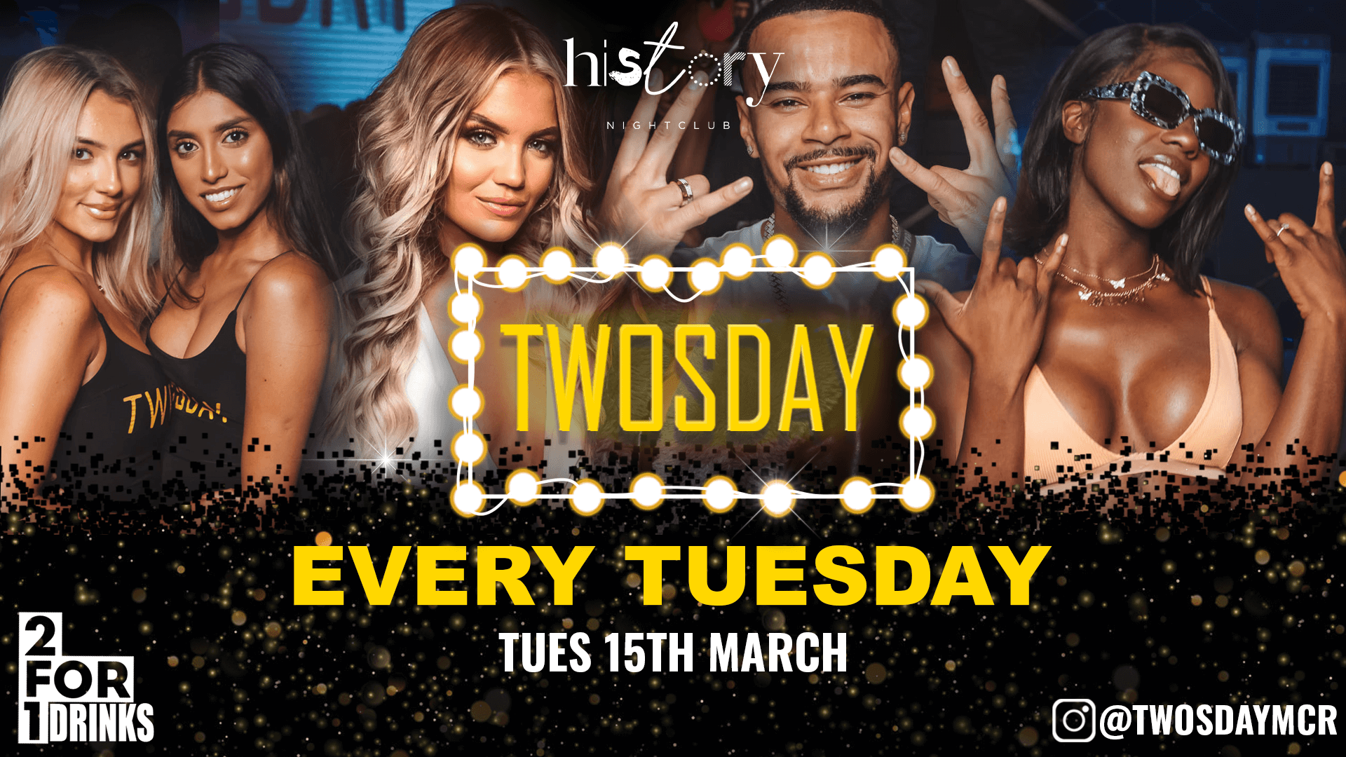 ⭐️ TWOSDAY AT HISTORY ⭐️ BATTLE OF THE DJ’S 🎧 2-4-1 DRINKS Manchester’s Biggest Tuesday 2 Years Running 🏆