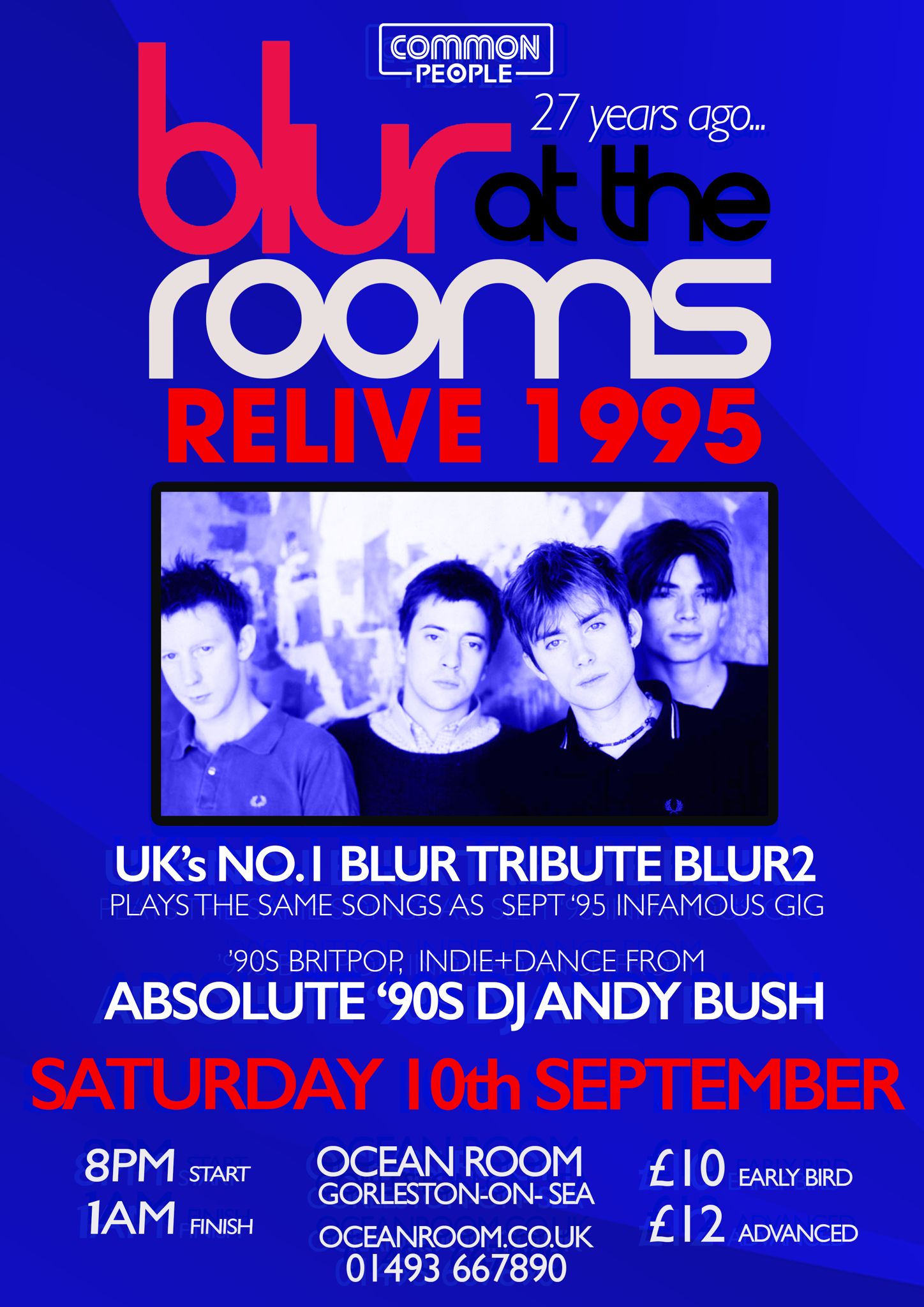 Blur at The Rooms Relive 1995 at Ocean Room Entertainment Ltd