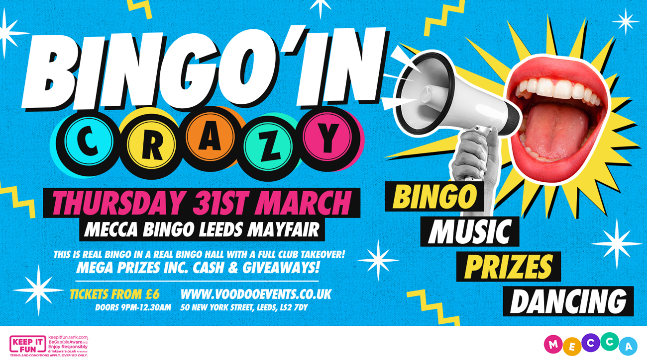 Bingo’in Crazy  & FREE ENTRY TO SKINT at SPACE