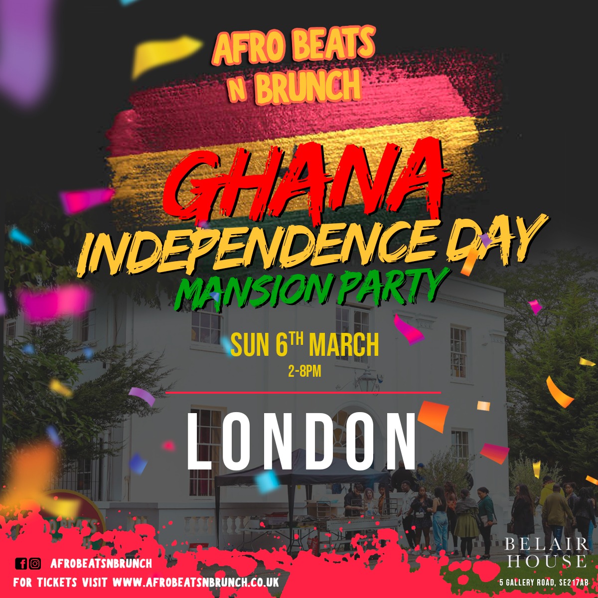 LONDON Ghana Independence Mansion Party Sun 6th March at Belair