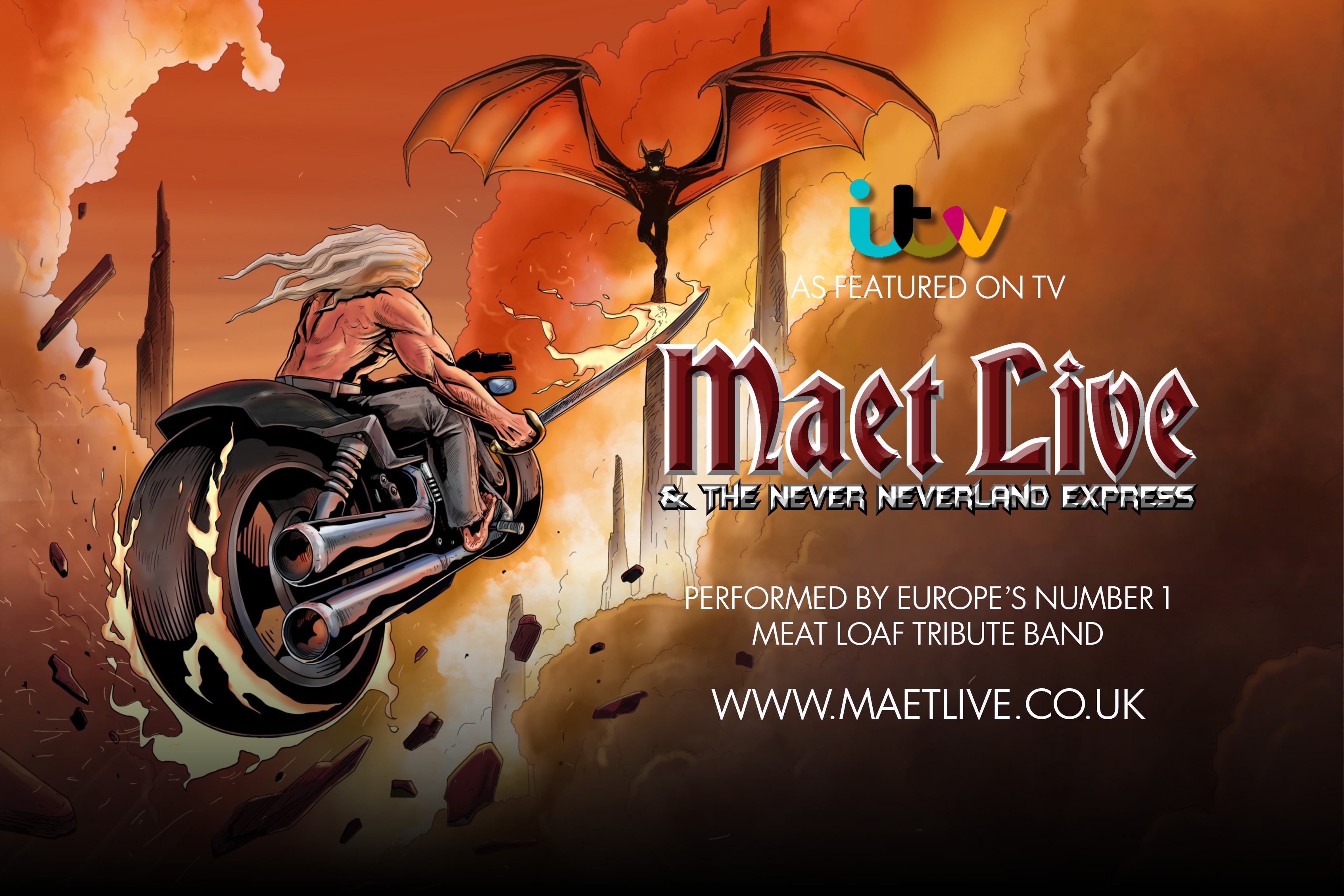 A TRIBUTE TO MEAT LOAF with No.1 tribute Maet Live – ⭐️⭐️⭐️⭐️⭐️ – BACK BY DEMAND