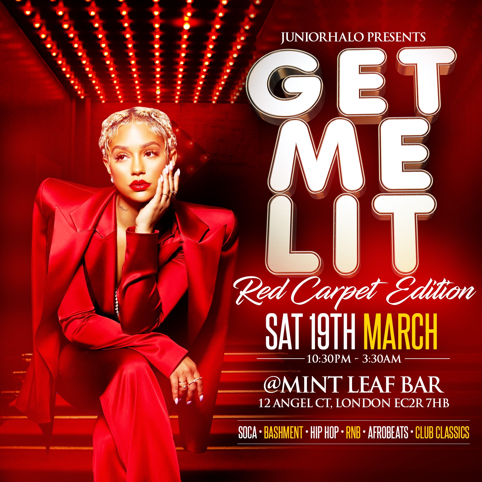 Get Me lit Red Carpet Edition at Mint Leaf Lounge, London on 19th Mar