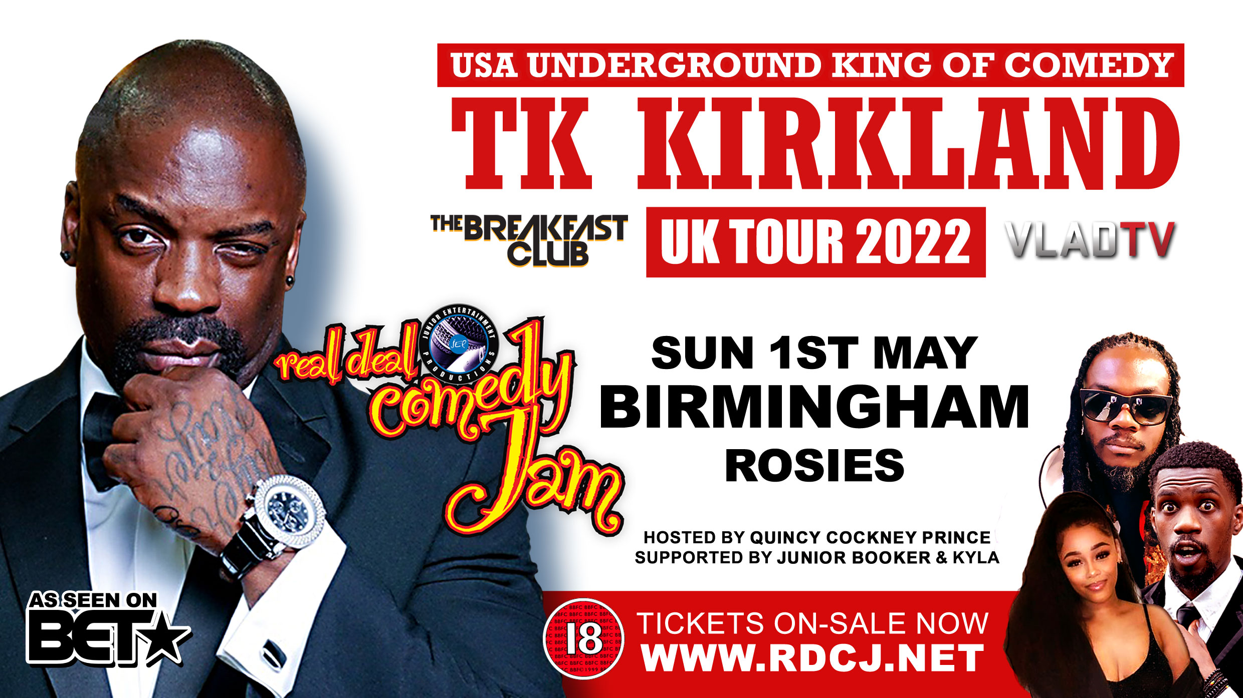 Birmingham Real Deal Comedy Jam TK Kirkland at Rosies, Birmingham on