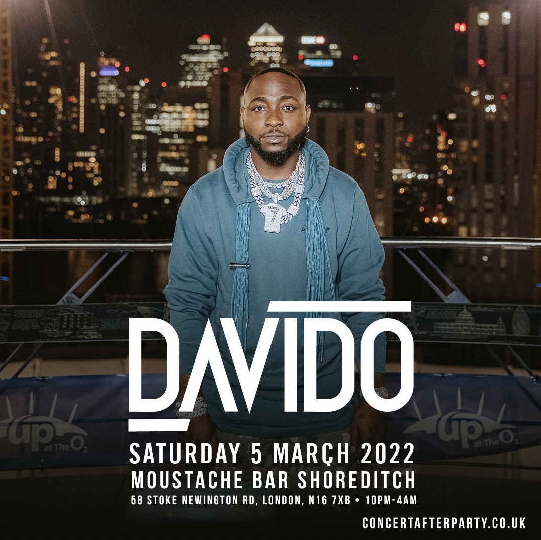 Davido Concert Shoreditch After Party at Moustache Bar Dalston, London