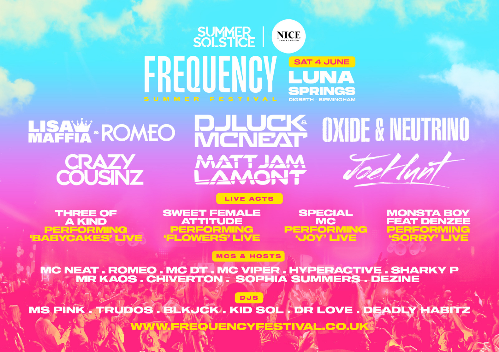 Frequency Summer Festival - Luna Springs [SOLD OUT] at Luna Springs,  Birmingham on 4th Jun 2022 | Fatsoma