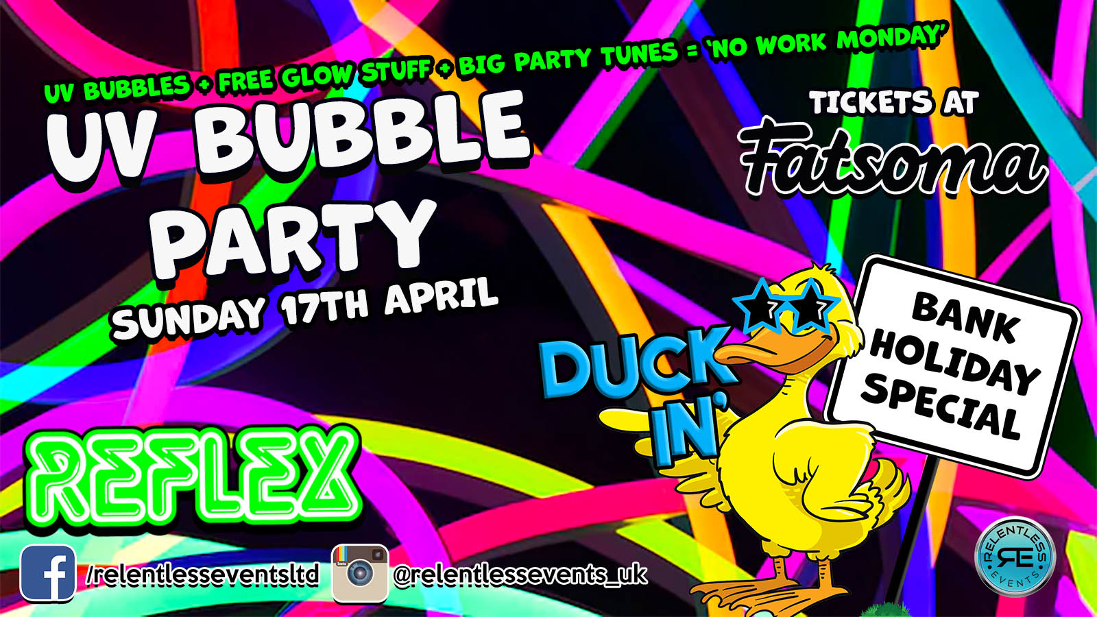 DuckIn’ Bank Holiday UV Bubble Party at Reflex Birmingham