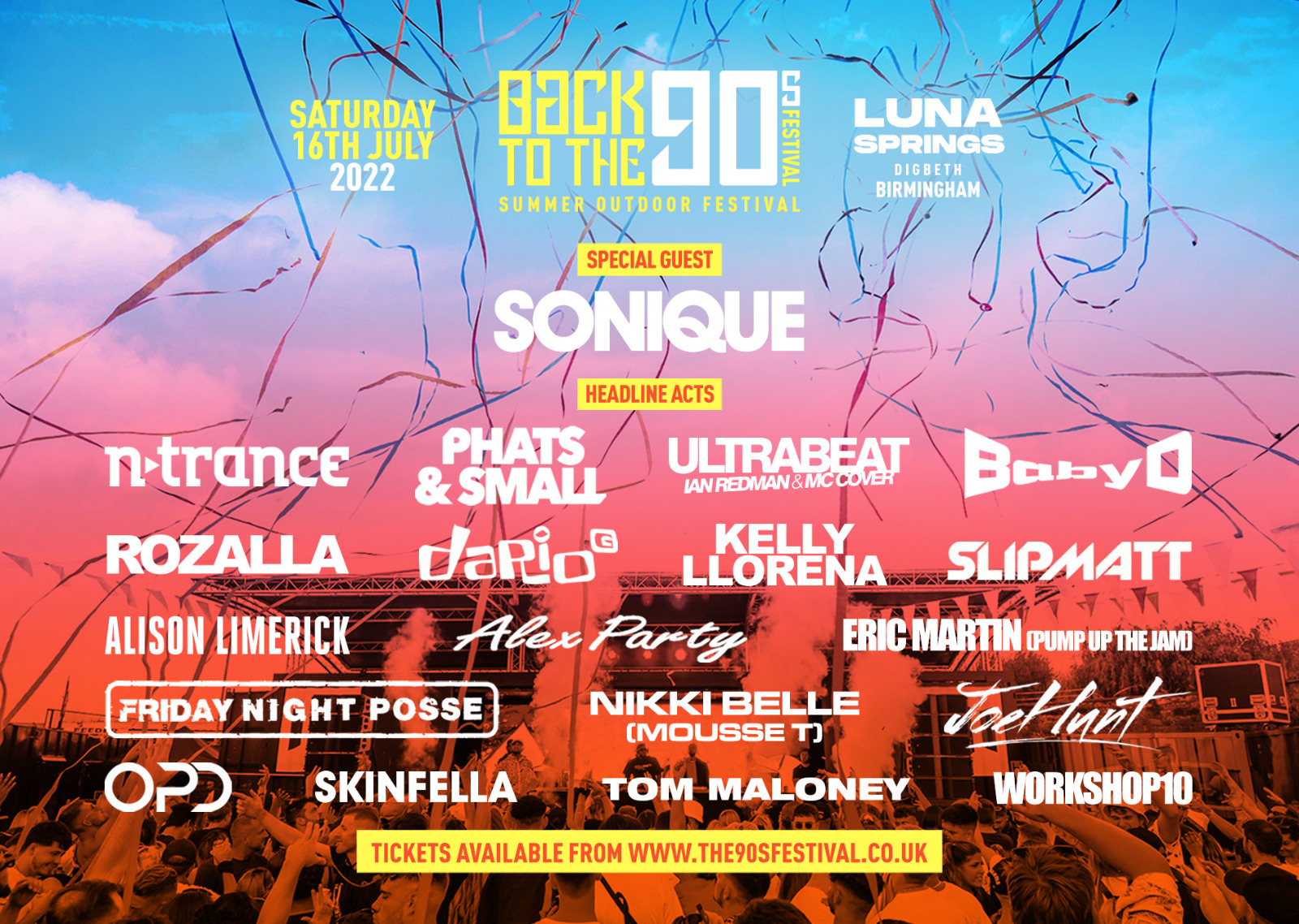 Back To The 90s  – Summer Outdoor Festival – Luna Springs – Digbeth Arena – Birmingham [SOLD OUT!]
