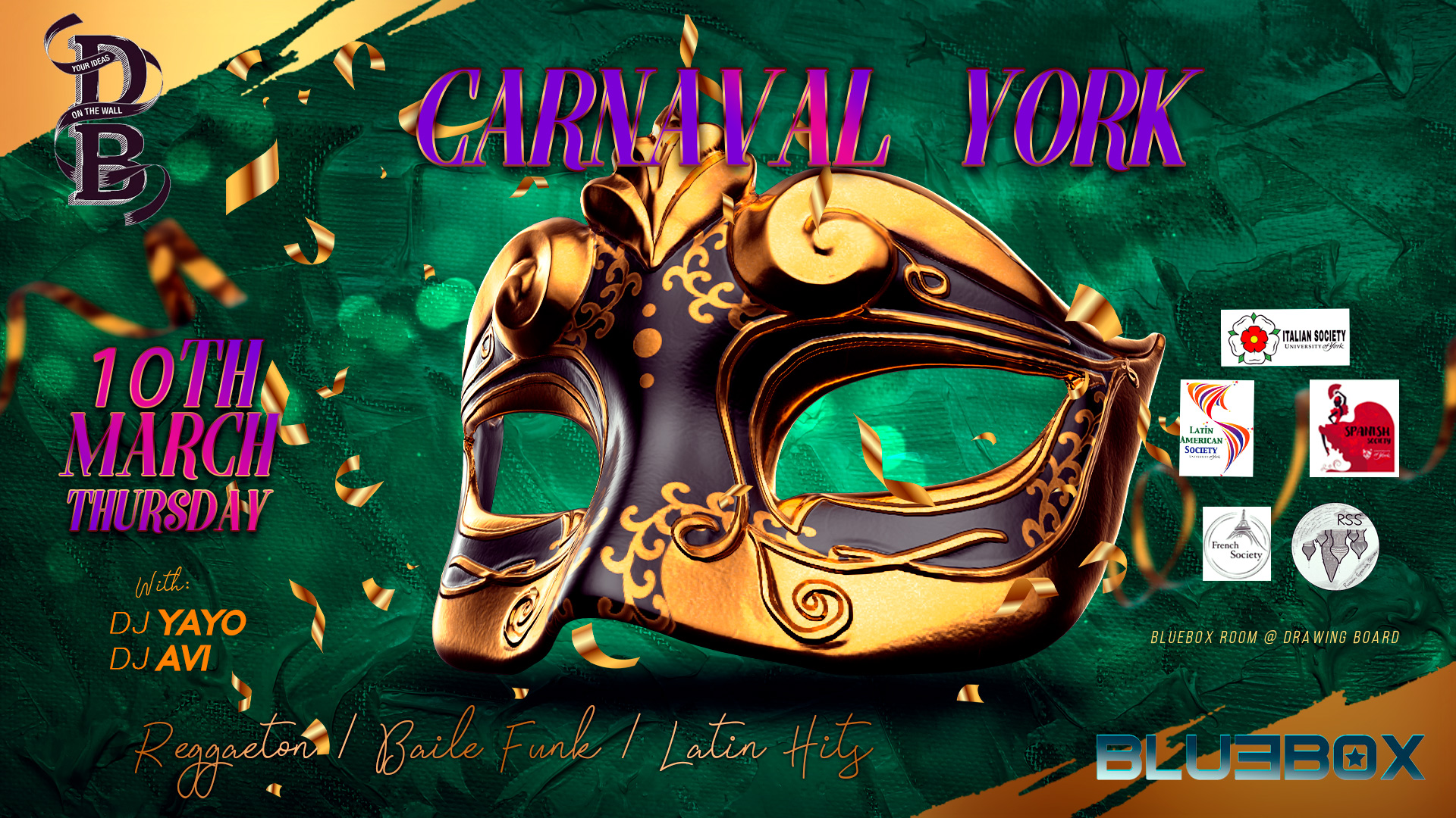 Carnaval York: Reggaeton / Baile Funk / Latin Hits | Thursday 10th March