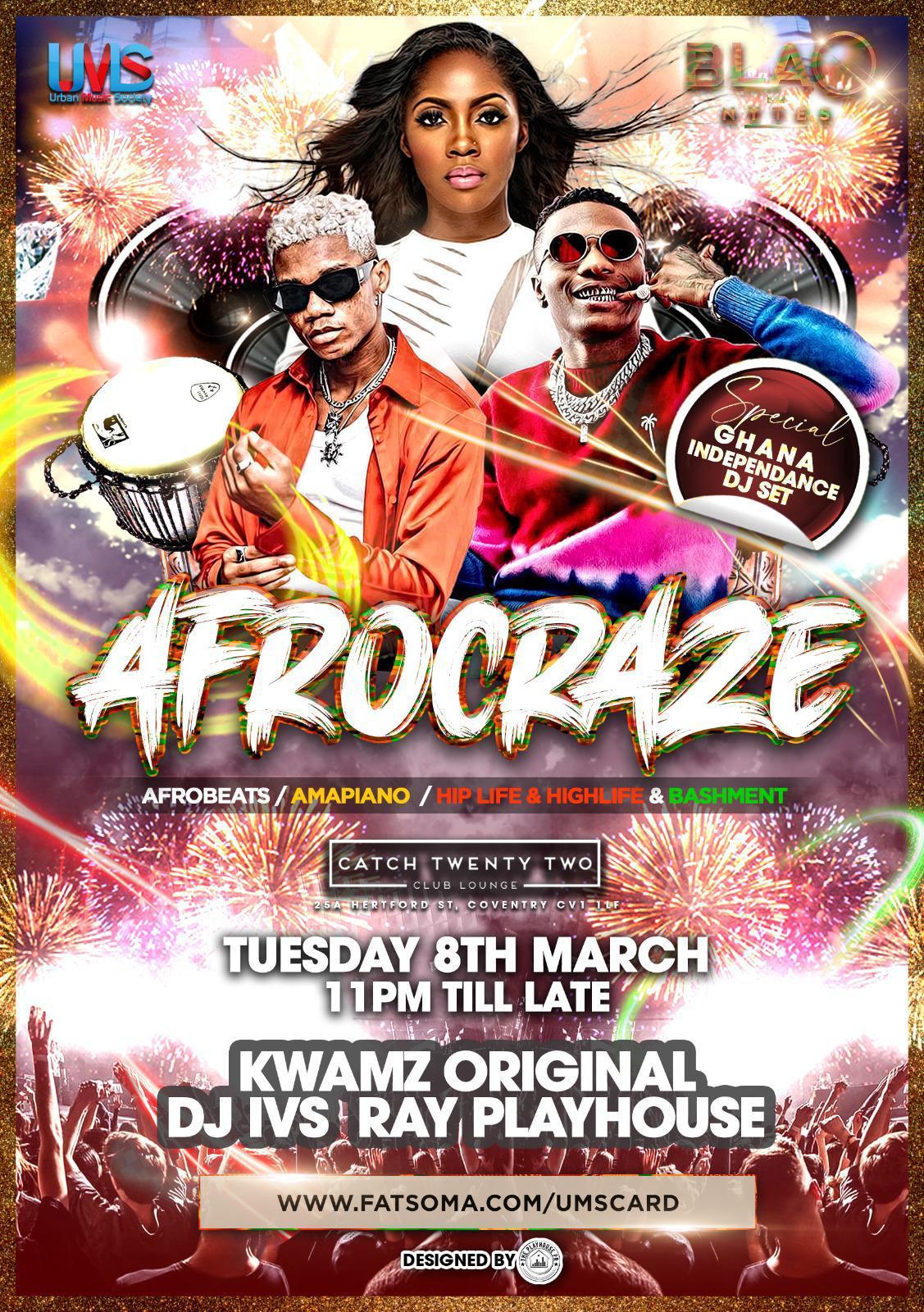 BLAQ NYTES - AFROCRAZE at Catch Twenty Two, Coventry on 8th Mar 2022 ...