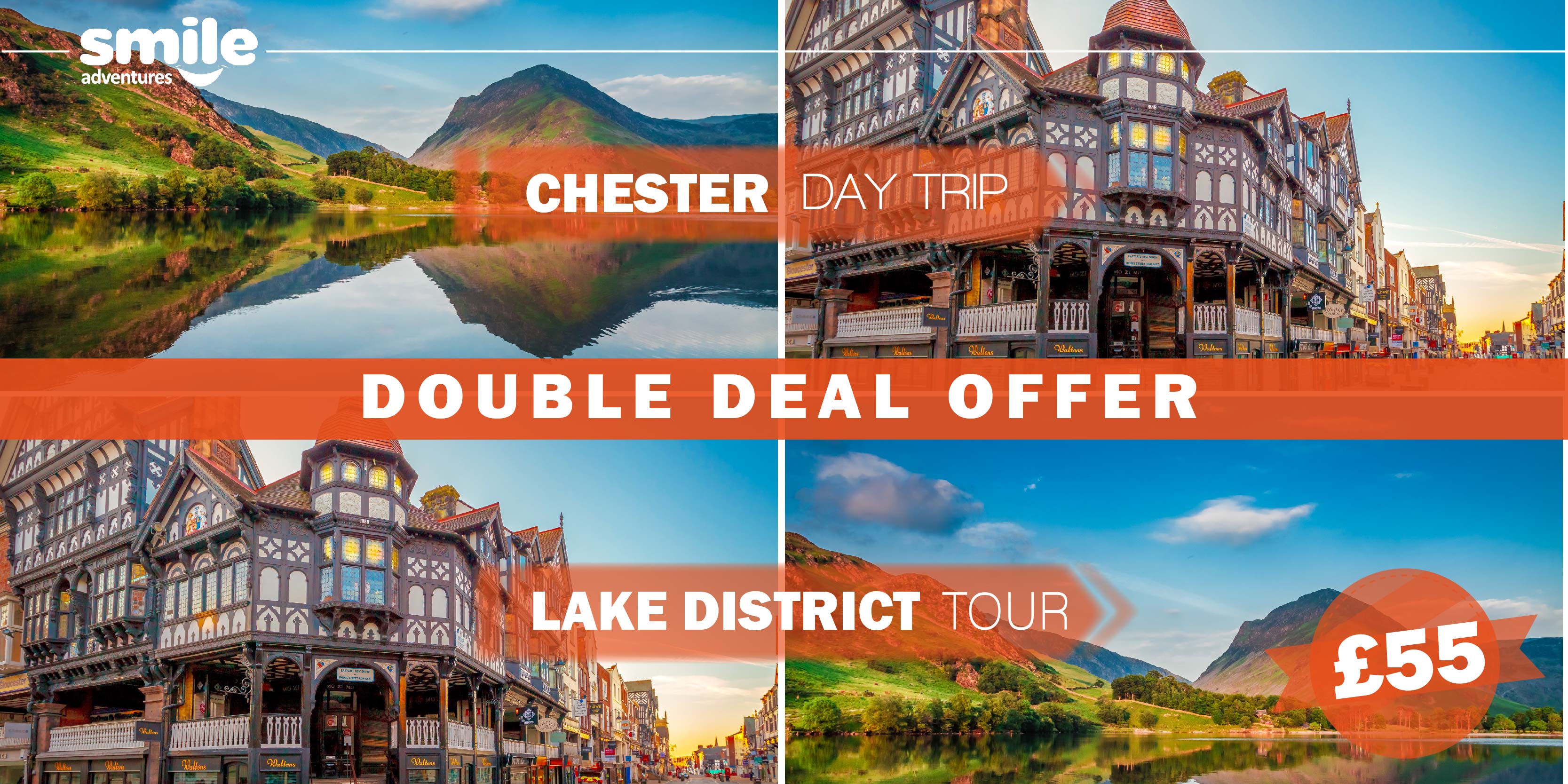 DOUBLE DEAL – Chester & Designer Outlet  07.05.2022 / Lake District Tour 08.05.02022