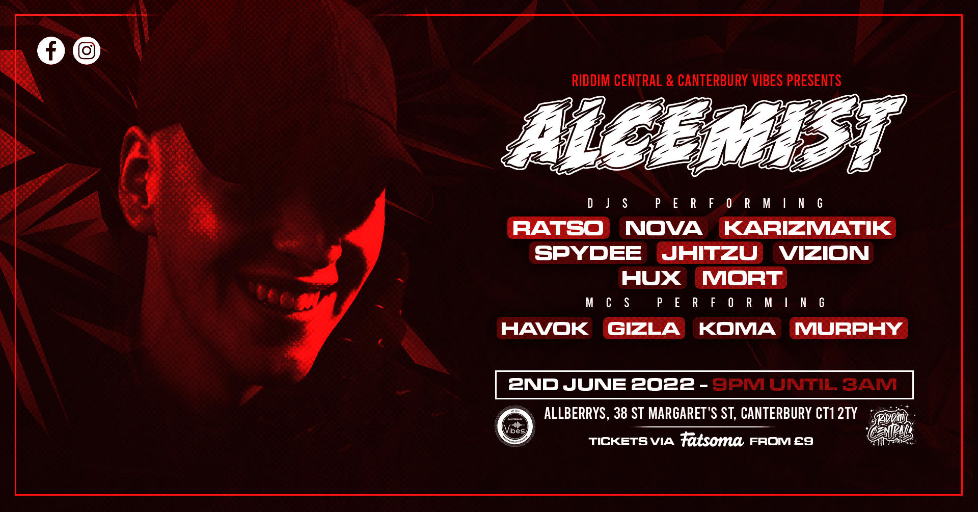 RIDDIM CENTRAL & CANTERBURY VIBES presents: ALCEMIST + MORE