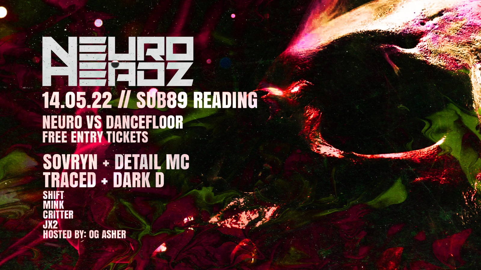 Neuroheadz: Neuro vs Dancefloor DNB. Free entry