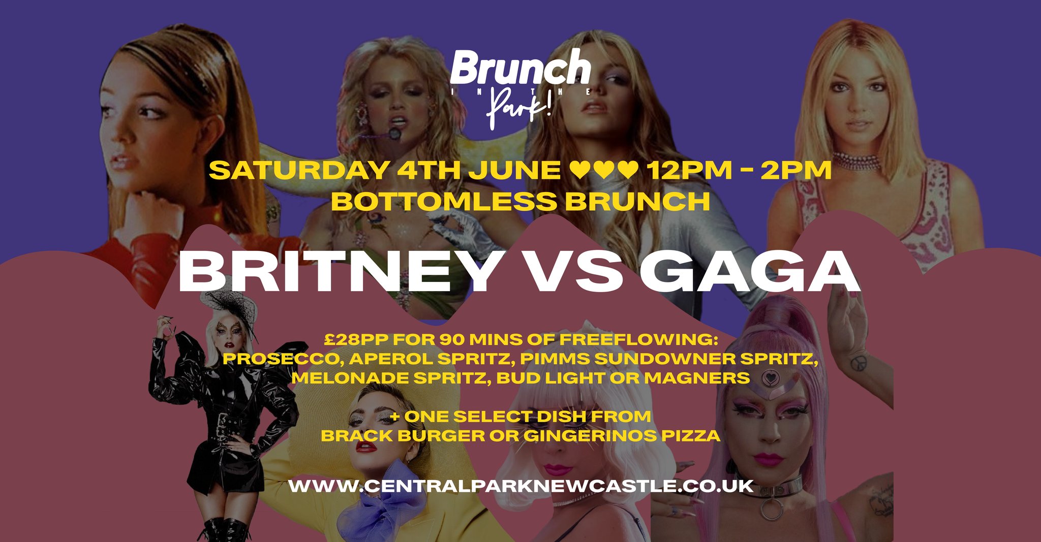 Brunch In The Park – Britney Vs Gaga – 12PM Sitting