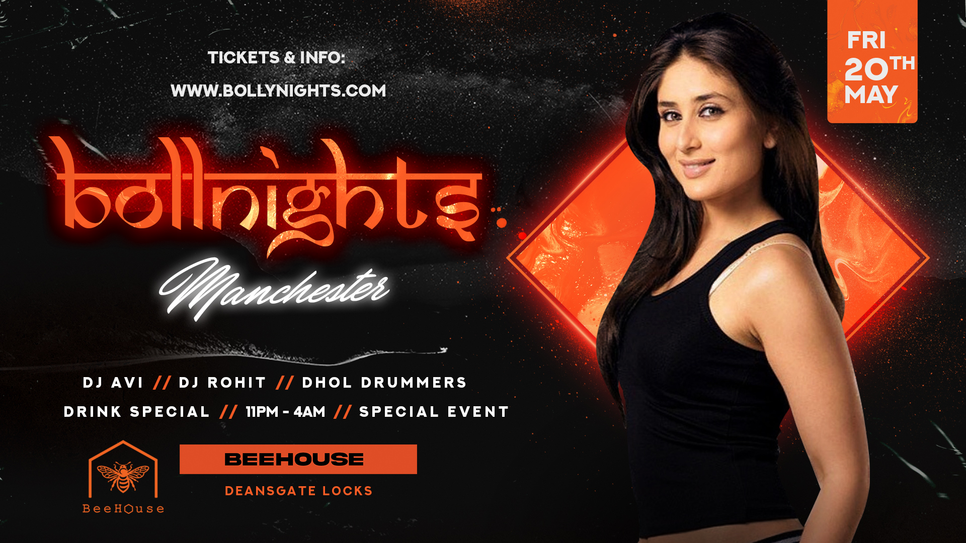 Bollynights Manchester: Friday 20th May | BeeHouse